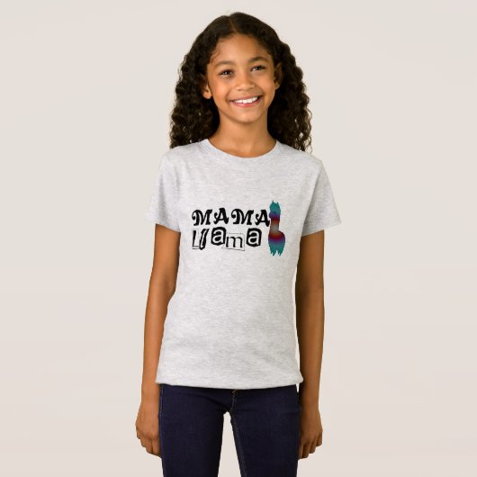 ママのラマのTシャツのデザインの子供 Tシャツ (正面フル)
