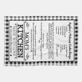 ママのレシピ白黒ファームハウスバッファロープレイド キッチンタオル (横)