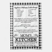 ママのレシピ白黒ファームハウスバッファロープレイド キッチンタオル (縦)