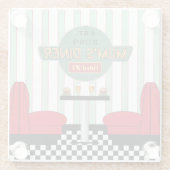 ママのレトロダイナーとバーガー&ビール ガラスコースター (裏面)