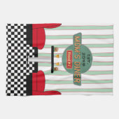 ママのレトロダイナーとバーガー&ビール キッチンタオル (横)