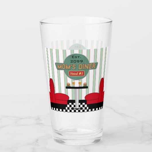 ママのレトロダイナーとバーガー&ビール タンブラーグラス (裏面)