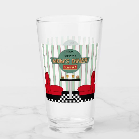 ママのレトロダイナーとバーガー&ビール タンブラーグラス (正面)