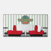 ママのレトロダイナーとバーガー&ビール デスクマット (キーボード&マウス)