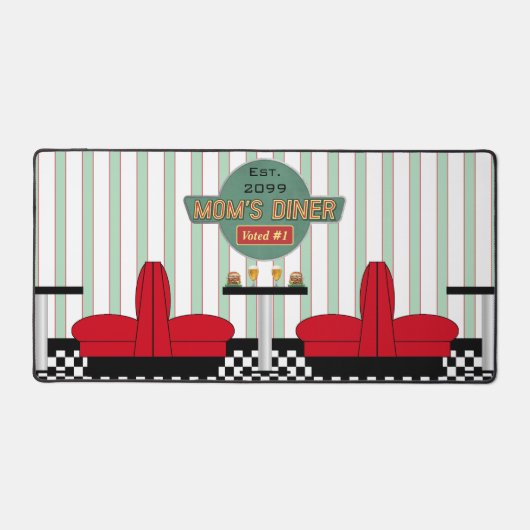 ママのレトロダイナーとバーガー&ビール デスクマット (正面)