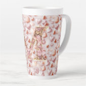 ママのローズゴールドハートセラミックラテマグ カフェラテマグ (右アングル)