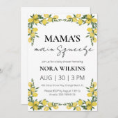 ママの主な絞り柑橘系ベビーシャワーの招待 招待状 (正面/裏面)