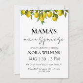 ママの主な絞り柑橘系ベビーシャワーの招待 招待状 (正面)