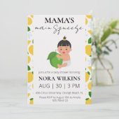ママの主な絞り柑橘系ベビーシャワーの招待 招待状 (スタンド正面)