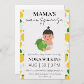 ママの主な絞り柑橘系ベビーシャワーの招待 招待状 (正面/裏面)