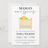 ママの主な絞り柑橘系ベビーシャワーの招待 招待状 (正面)
