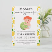 ママの主な絞り柑橘系ベビーシャワーの招待 招待状 (スタンド正面)
