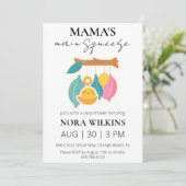 ママの主な絞り柑橘系ベビーシャワーの招待 招待状 (スタンド正面)