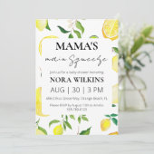 ママの主な絞り柑橘系ベビーシャワーの招待 招待状 (スタンド正面)