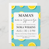 ママの主な絞り柑橘系ベビーシャワーの招待 招待状 (正面/裏面)