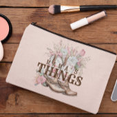 ママの事西カウボーイ花付きブーツ アクセサリーポーチ