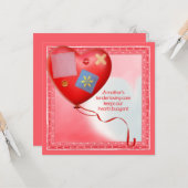 ママの優しさハート風船カード カード (正面/裏面インサイチュ)