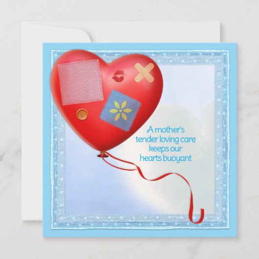 ママの優しさハート風船カード カード (正面)
