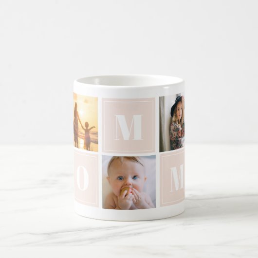 ママの写真コラージュ母の日 コーヒーマグカップ (中央)