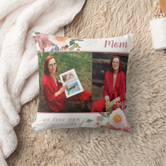 ママの写真愛してるママの日の贈り物フローラ クッション (ブランケット)