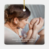 ママの初めてのクリスマスカラフルストリングライト セラミックオーナメント (裏面)