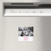 ママの名前とピンクのスクリプト名の写真 マグネット (インサイチュ (食洗機))