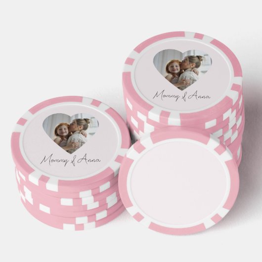 ママの名前入りフォトポーカーチップ ポーカーチップ (積み重ね)