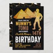 ママの墓テーマ脱出ルーム誕生日パーティー 招待状 (正面/裏面)