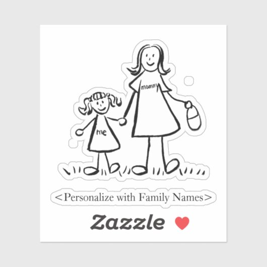 ママの女の子のカスタムデカールママ&ドーターシール シール (シート)