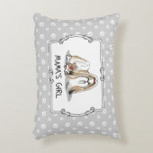 ママの女の子シーズー（犬）子tzu (tan white)犬ママかわいい アクセントクッション (正面(垂直))