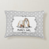 ママの女の子シーズー（犬）子tzu (tan white)犬ママかわいい アクセントクッション (裏面)