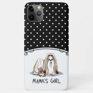 ママの女の子シーズー(犬)子tzu (tan white)犬ママかわいい iPhone 11 pro maxケース