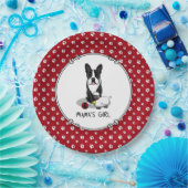 ママの女の子#2ボストンテリア犬（黒）かわいい ペーパープレート (パーティー)