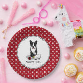 ママの女の子#2ボストンテリア犬（黒）かわいい ペーパープレート (パーティー)