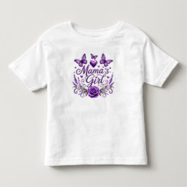 ママの娘のバタフライウォーターカラーフローラルデザイン トドラーTシャツ