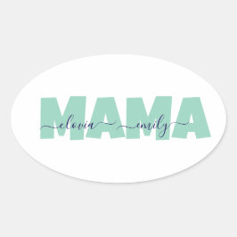 ママの子供の名前カスタマイズ 楕円形シール