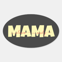 ママの子供の名前カスタマイズ 楕円形シール