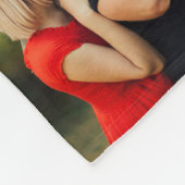 ママの定義 ファミリーフォトコラージュ ピンク フリースブランケット (角)