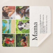 ママの定義 名言 家族の写真コラージュ シェルパブランケット (正面(横))