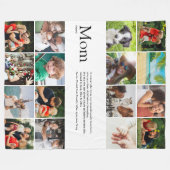 ママの定義 家族写真コラージュ 現代的 フリースブランケット (正面(横))