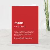 ママの定義 赤 モダン オーダーメイド 子供の名前 カード (正面)