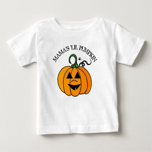ママの小さなかぼちゃのハロウィンシャツ ベビーTシャツ (正面)