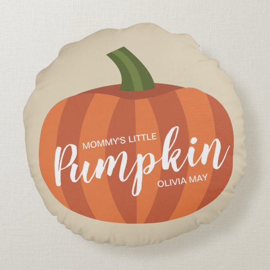 ママの小さなかぼちゃ 赤ちゃんのための秋の素敵なベビー寝室 ラウンドクッション (裏面)