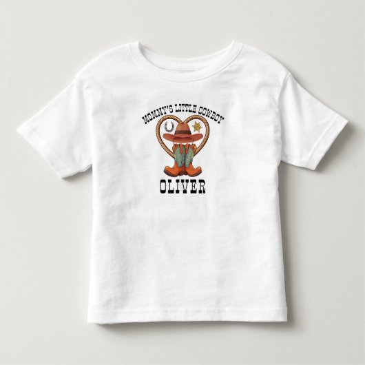 ママの小さなカウボーイ オーダーメイド トドラーTシャツ (正面)