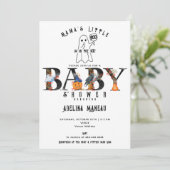 ママの小さなブハロウィンカボチャの赤ちゃんシャワー 招待状 (スタンド正面)