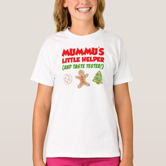 ママの小さなヘルパーChristmasクッキーTシャツ Tシャツ (正面)