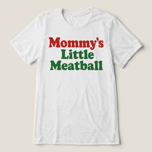 ママの小さなミートボール おもしろイタリアン レトロ トライブレンドTシャツ (デザイン正面)