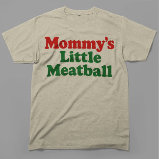 ママの小さなミートボール おもしろイタリアン レトロ Tシャツ