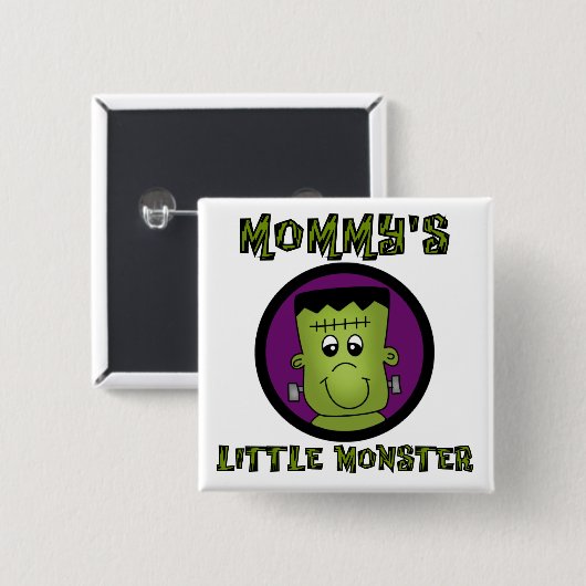 ママの小さなモンスターTシャツとギフト 缶バッジ (正面&裏面)