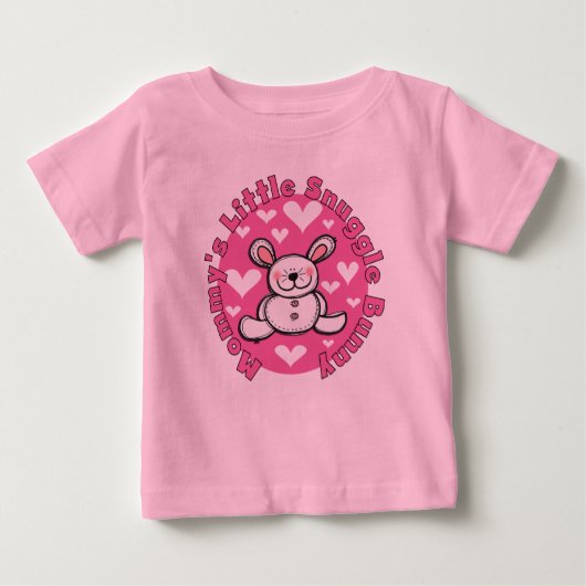 ママの小さな寄り添いバニー ベビーTシャツ (正面)